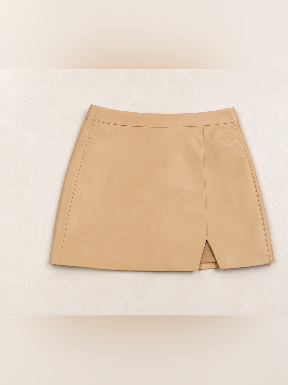 NEW LITA 100% Lamb Leather Skirt ~ Iced Coffee ~ size 6 ~ GORGEOUS! - Picture 3 of 5